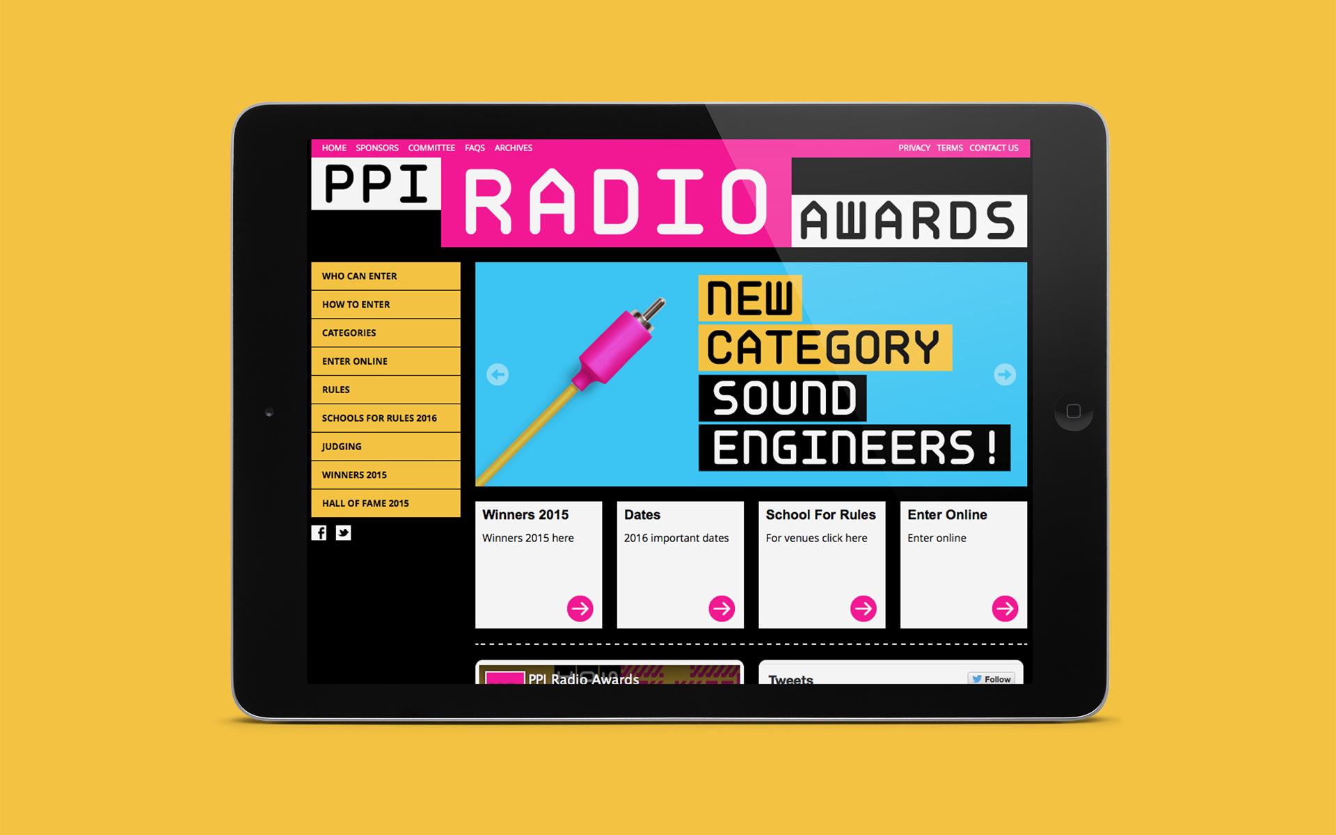 PPI Radio Awards web design
