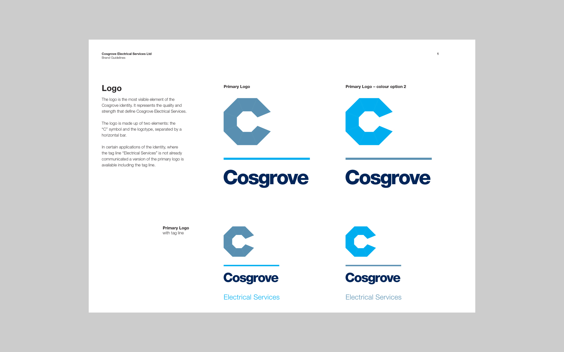 Cosgrove Electrical Services brand guidelines 1