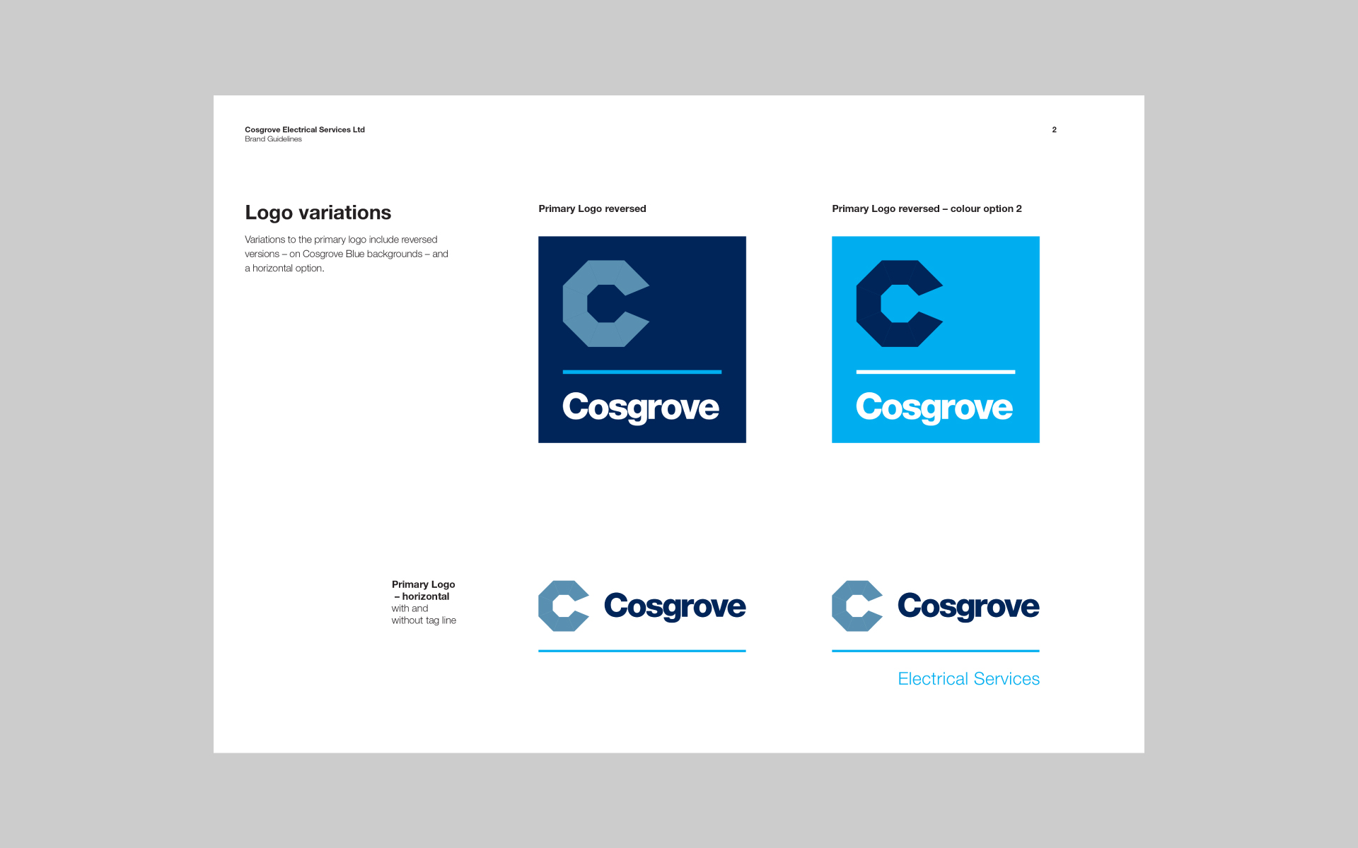 Cosgrove Electrical Services brand guidelines 2